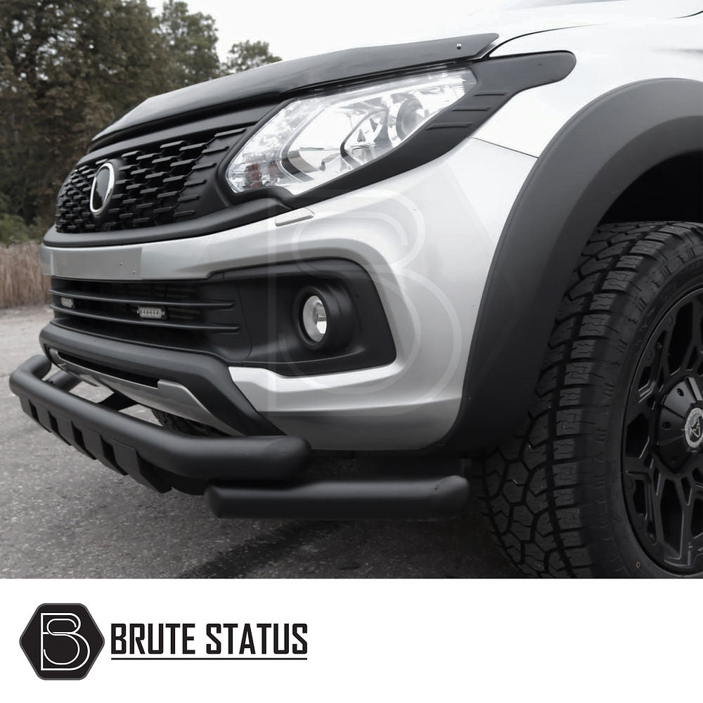 Fiat Fullback 2015-2019 Headlight Covers Matte Black, enhancing vehicle's aggressive look, easy to fit, durable ABS plastic, for a standout appearance.