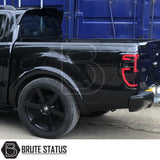 Ford Ranger 2012-2022 Roof Spoiler, designed for aerodynamics and style, shown mounted on a black truck, highlighting its lightweight PU plastic construction.