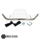 Ford Ranger 2015-2022 T7 T8 City Bar, a chrome nudge bar with mounting plates and screws, designed for easy installation and bumper protection.