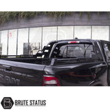 Ford Ranger 2023+ S11 Combat Roll Bar installed on a black truck, emphasizing its heavy-duty steel construction and aggressive design. Suitable for enhancing the vehicle's rugged appearance.