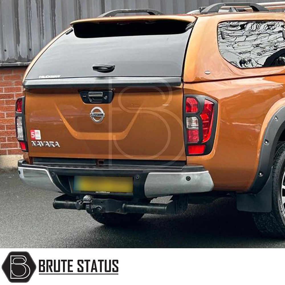 Nissan Navara 2015-2022 NP300 D23 Tail Light Cover Guard Matte Black, enhancing truck's rear with stylish, aggressive design; easy installation, high-quality ABS, perfect for customisation.