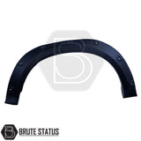 Isuzu D-Max 2021+ Wide Arch Kit (Fender Flares) featuring robust ABS plastic design, smooth black finish, and stylish stainless steel fasteners for enhanced truck aesthetics.