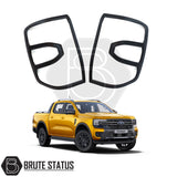 Ford Ranger T9 2023+ Tail Light Covers (Matt Black) enhance style with premium ABS plastic, easy to fit, transforming the truck's rear for a bold look.