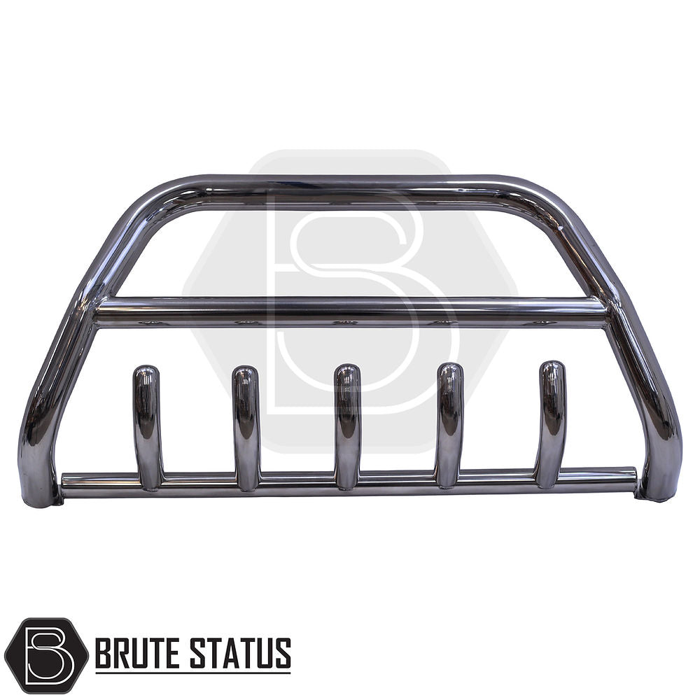 Mitsubishi L200 Series 5 2015-2019 A-Bar (Nudge Bar) Polished, featuring five hooks, enhances truck protection and style, easy DIY installation with included fixings.