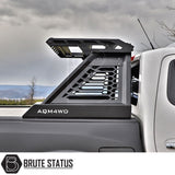 Ford Ranger 2012-2022 M10 Roll Bar on truck, showcasing heavy-duty steel construction and matte black finish, designed for aggressive styling and durability.