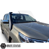 Toyota Hilux 2016+ Raised Air Intake Snorkel, Eagle Head Style, mounted on hood for enhanced performance and durability, designed for tough conditions.