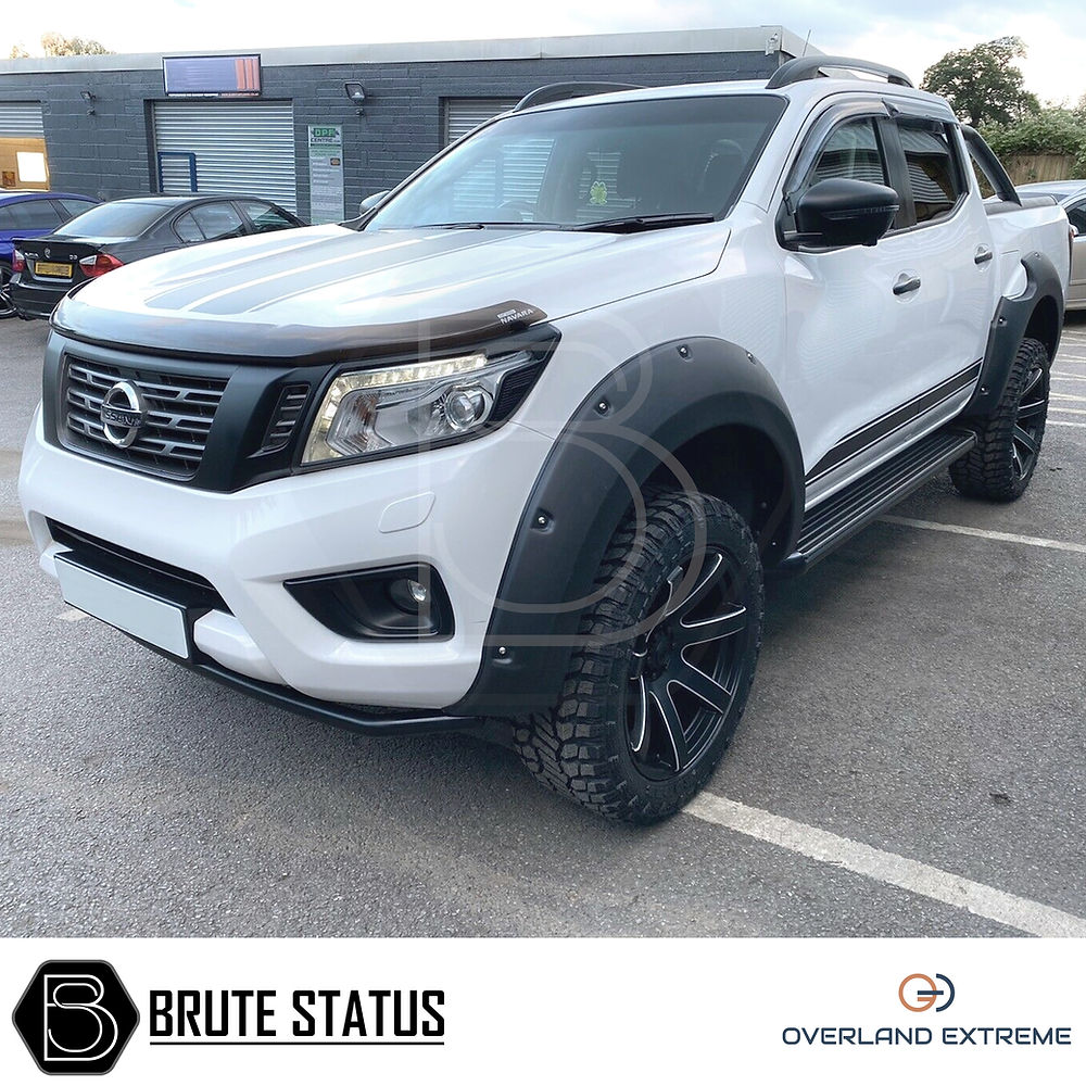 Nissan Navara NP300 2016+ Wide Arch Kit, featuring durable ABS plastic and show bolts, enhances vehicle style and individuality with 85mm extra width per side.