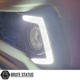 Mitsubishi L200 2015-2019 Daytime Running Lights DRLs, close-up of LED fog light surrounds, designed for easy installation in standard bumpers.