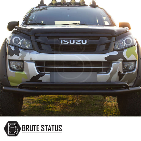 Isuzu D-Max 2012-2021 City Bar/Nudge Bar in matte black, showcasing the durable design and precision fitment for enhanced vehicle style and protection.