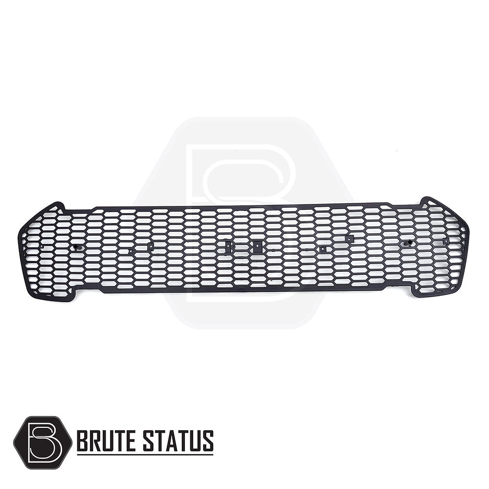 Ford Ranger 2015-2019 Front Grille with LEDs, smooth black finish, featuring high-quality ABS plastic and metal grate design for a rugged, customizable look.