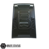 Ford Ranger T9 2023+ Raptor Style Bonnet Scoop Vent in matt black, featuring vents and a logo, crafted from impact-resistant plastic for easy installation.