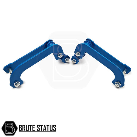 Ford Ranger 2011-2018 2 Rear Suspension Body Lift Shackles with blue metal parts, including screws and nuts, designed for truck lifting.