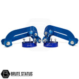 Ford Ranger 2012-2019 2 Lift Kit with blue metal shock spacers, bolts, and durable rear lift shackles, designed for enhancing truck performance and style.