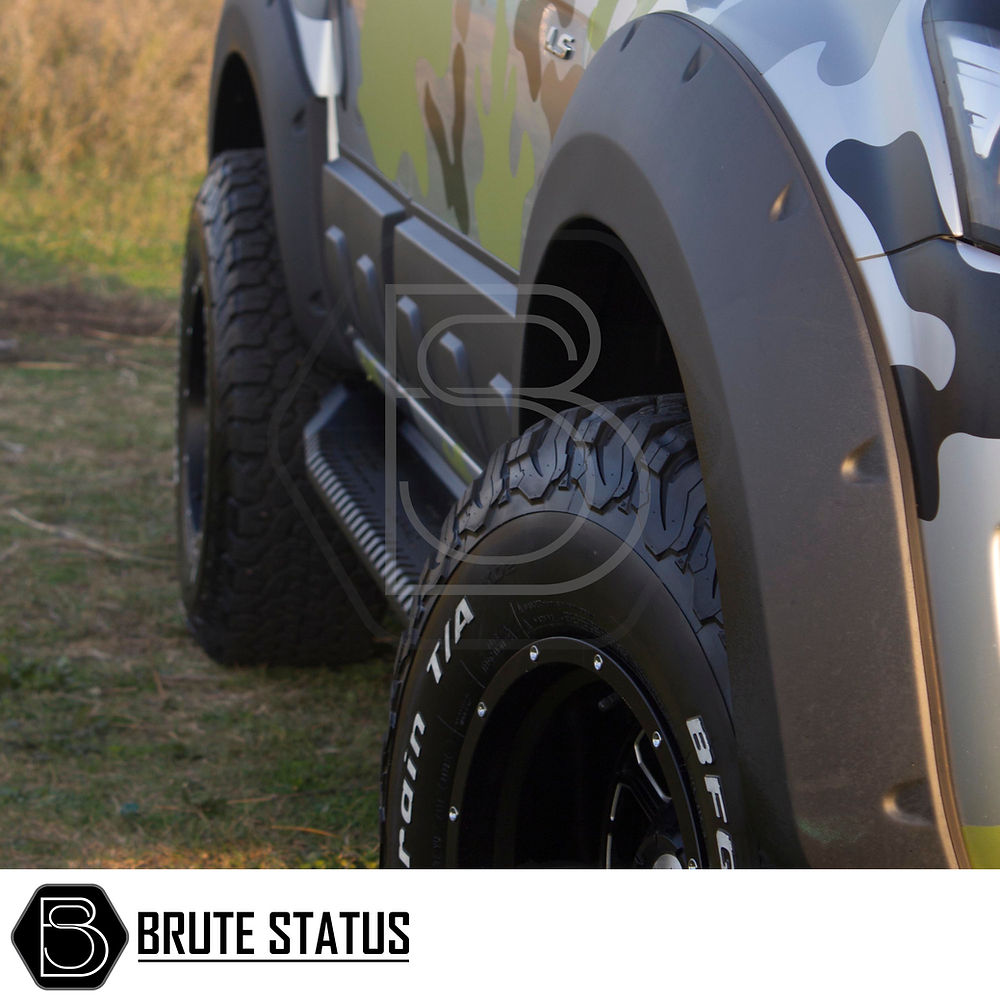 Isuzu D-Max 2004-2011 Heavy Duty S30 Steel Side Steps With LEDs, shown close-up on a truck, highlighting the robust design and protective features.