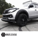 Fiat Fullback 2015-2019 Head Light and Tail Lamp Covers shown on a vehicle, highlighting easy installation with pre-applied adhesive, emphasizing aftermarket customization.