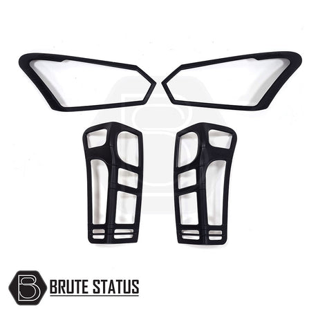 Head Light & Tail Light Covers for Isuzu D-Max 2016-2019, featuring black ABS plastic frames with holes, add an aggressive, stylish look to your truck.