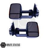 Ford Ranger 2012-2022 Extendable Towing Mirrors with LED indicators, manual telescopic arms, convex blind spot mirror, suitable for towing and everyday use.