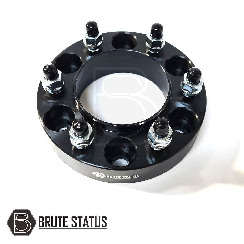 Isuzu D-Max 2021+ 35mm Hubcentric Wheel Spacers 6x139.7 set of 4, featuring bolt-on design and pre-installed studs for enhanced vehicle stability and wheel compatibility.