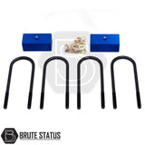 Ford Ranger 2012-2022 T6 T7 T8 2 Rear Suspension Body Lift Blocks, featuring anodized T6061 aluminum construction, complete with necessary fasteners, enhancing truck height and durability.