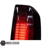 Nissan Navara D40 2006-2014 LED Tail Lights, close-up view showcasing aftermarket design, enhancing vehicle appearance with easy installation and superior LED technology.