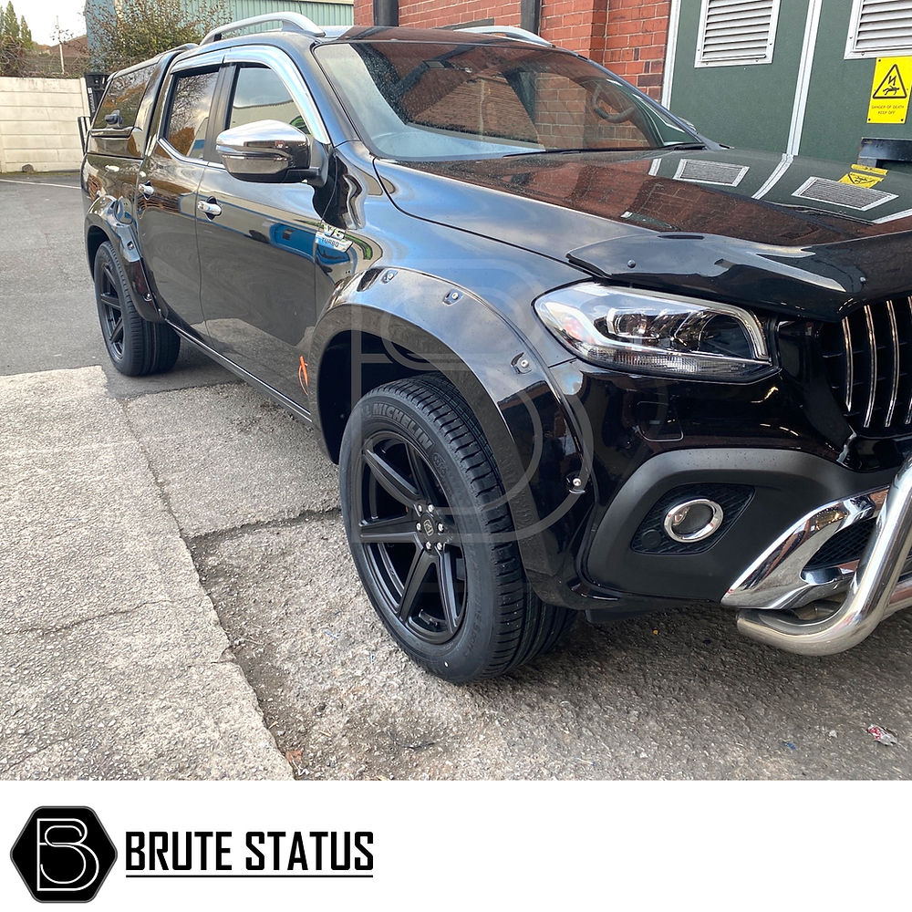 Mercedes X-Class 2017-2020 Wide Arch Kit (Overland Extreme) enhances truck with premium ABS wheel arches, featuring matt black finish and durable design for added style and protection.