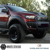 Ford Ranger 2012-2022 Matte Black Wide Arch Kit (Overland Extreme) Riveted Style enhances vehicle with durable ABS plastic, precision fit, and easy installation.