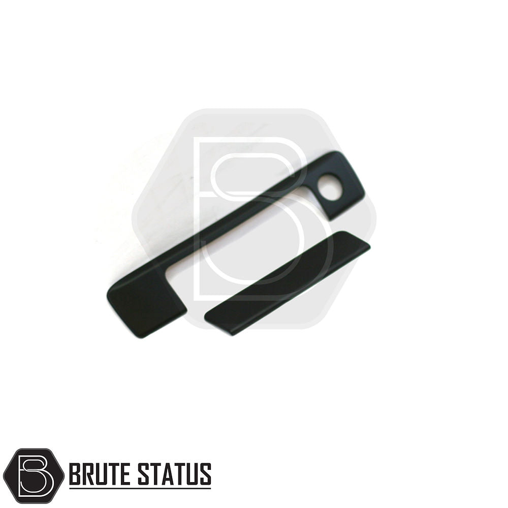 Ford Ranger 2012-2022 Rear Handle - Matt Black, featuring a sleek black design with a hole for easy installation, perfect for customizing your truck.