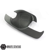 Toyota Hilux 2005-2015 matt black door handle inserts, set of four, featuring durable ABS plastic with easy installation using pre-applied 3M adhesive.