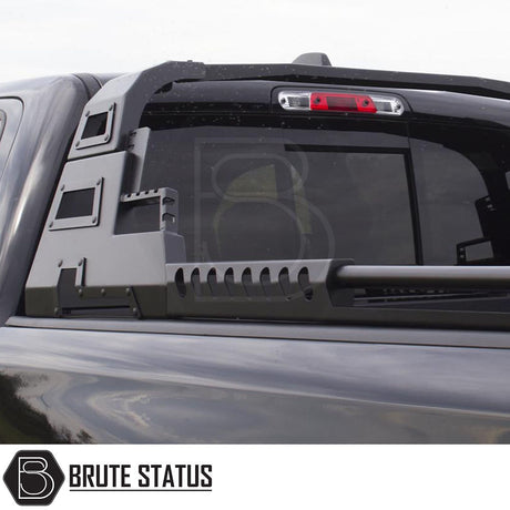 Mitsubishi L200 Series 5 2015-2019 S11 Combat Roll Bar on truck, showcasing heavy-duty steel construction and matte black finish for an aggressive, customized look.