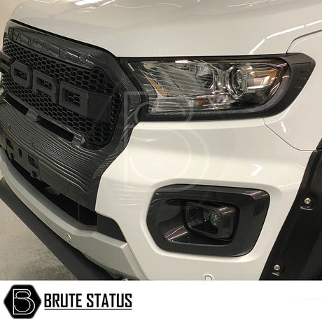 Ford Ranger 2015-2022 T7 T8 Head Light & Tail Light Package Matte Black, showcasing sleek headlight design and easy-installation features with durable, fade-resistant ABS plastic.