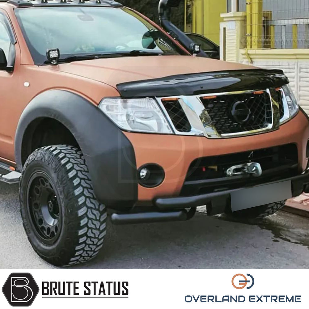 Nissan Navara D40 2010-2015 Overland Extreme Wide Arch Kit, showcasing premium wheel arches for enhanced vehicle style and durability, suitable for double cab models.