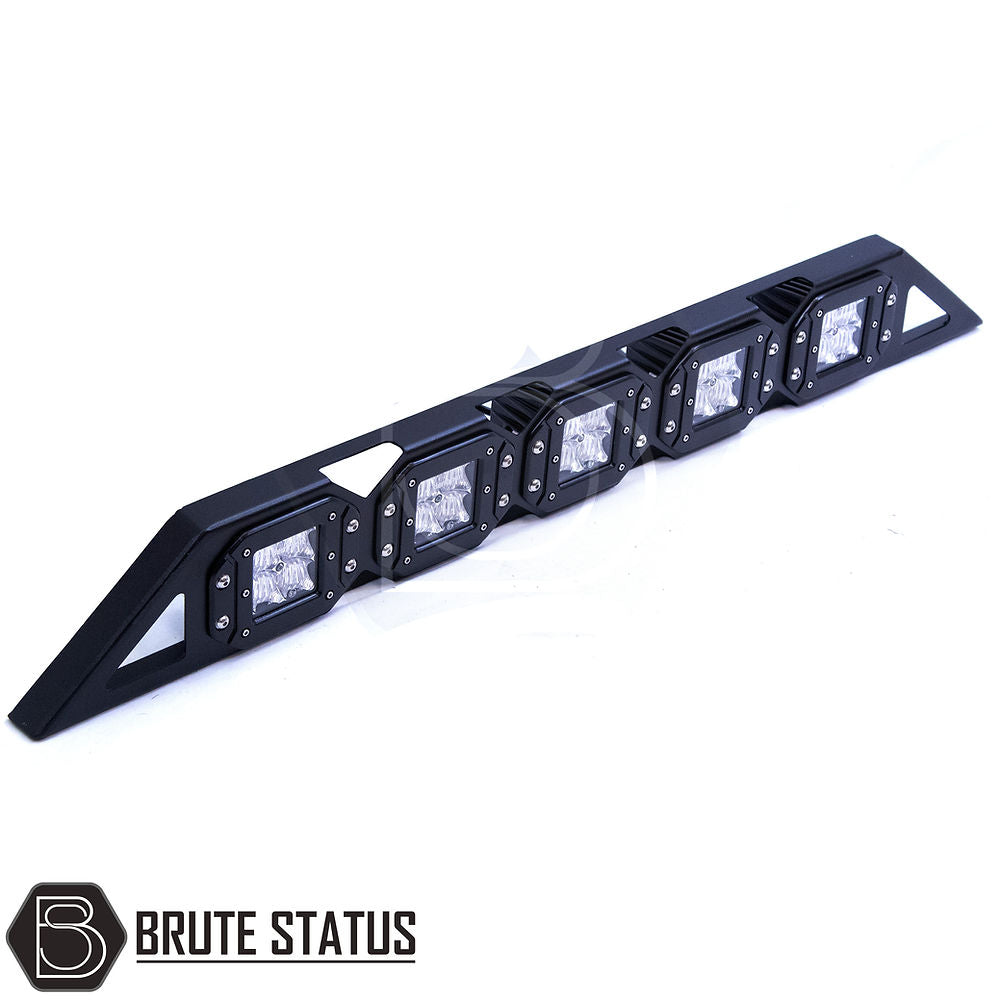 Universal LED Light Set featuring five bright LED lights, compatible with Brute Status's aftermarket roof basket and rollbar for enhanced truck customization.