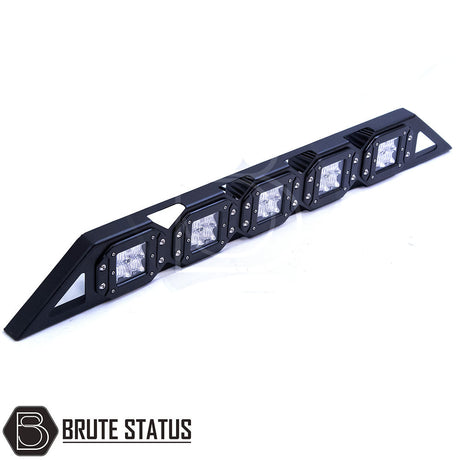 Universal LED Light Set featuring five bright LED lights, compatible with Brute Status's aftermarket roof basket and rollbar for enhanced truck customization.