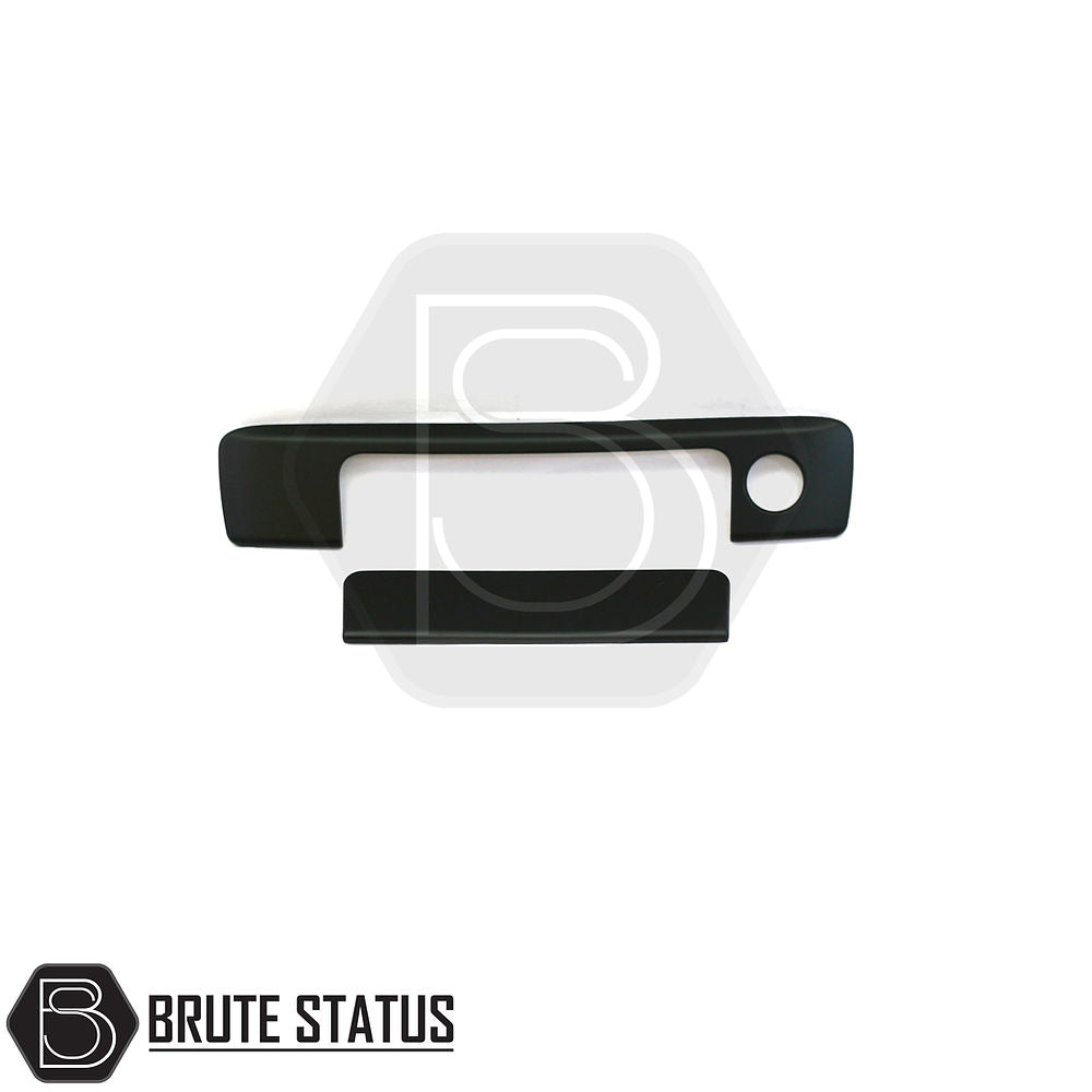 Ford Ranger 2012-2022 Rear Handle - Matt Black, featuring a black handle design with a hole, crafted from high-quality ABS plastic with 3M adhesive for easy installation.