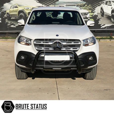 Mercedes X-Class Bull Bar (Nudge Bar) Matt Black, enhancing bumper protection and style, features durable T304 stainless steel, easy installation, and precise fitment.