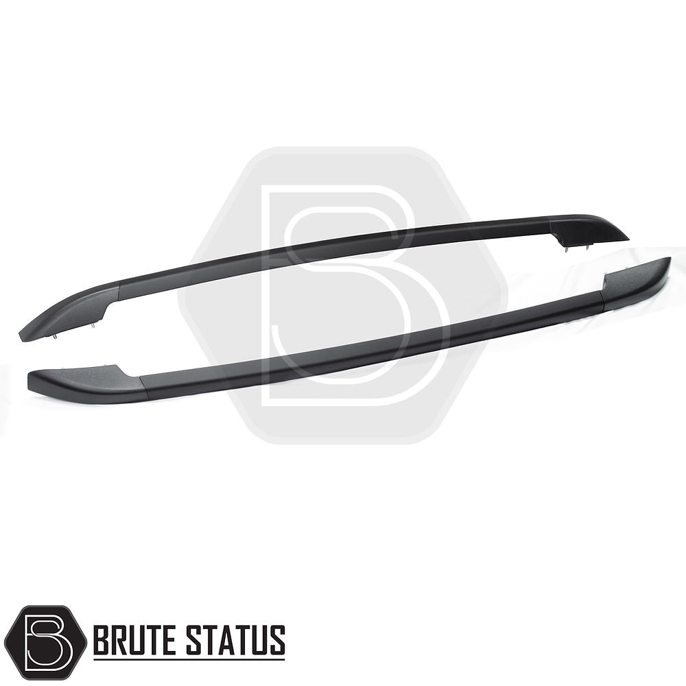 Ford Ranger Black Roof Rail Kit 2012-2022, featuring a sleek, high-quality finish, designed to enhance and de-chrome your truck. Suitable for 2012-2022 models.