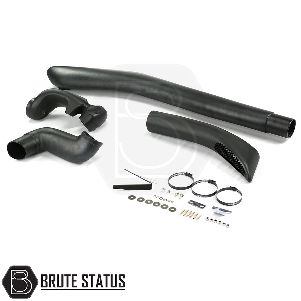 Ford Ranger 2019-2022 Snorkel Raised Air Intake, Eagle Head Style, featuring durable LLDPE construction with mounting hardware and instructions, suitable for Bi-turbo models.