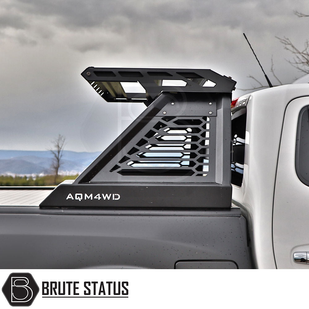 Mercedes X-Class 2017-2020 M10 Roll Bar installed on a truck, showcasing its matte black finish and heavy-duty steel construction for an aggressive look.