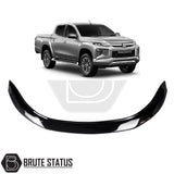 Mitsubishi L200 Series 6 2019-2021 bonnet guard, a durable acrylic deflector protecting against bugs and stones, enhancing truck aesthetics and functionality.