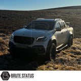 Mercedes X-Class Slimline Wheel Arch Kit on truck, showcasing stylish, durable black arches with textured finish, enhancing vehicle's appearance and individuality.