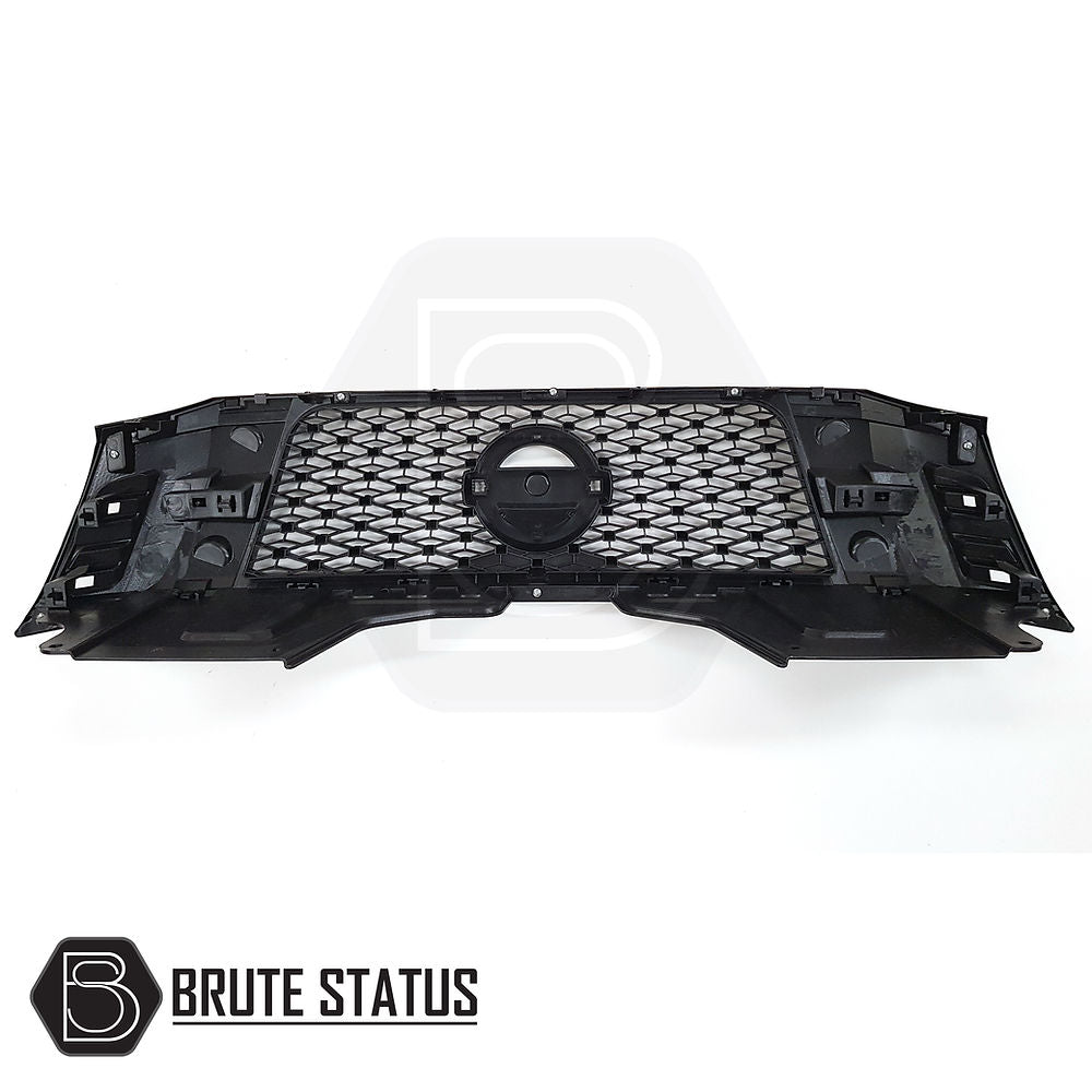 Nissan Navara NP300 2015-2022 Front Grille Matt Black Nismo Style, featuring a distinctive matte black finish, designed for easy installation without drilling.