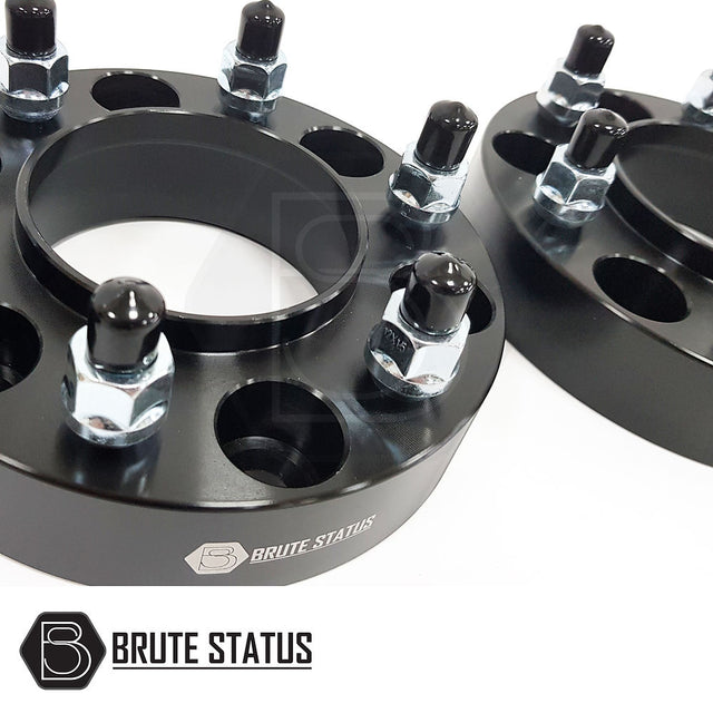 Ford Ranger 35mm hub-centric wheel spacers set of 4, featuring visible black metal hubs with bolts, enhancing vehicle stability for larger wheels.