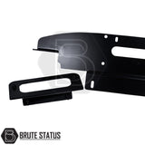 Isuzu D-Max 2012-2022 Front Bumper Winch Bracket, powder-coated matte black, compatible with stock bumpers, showcasing durable design for enhanced utility.