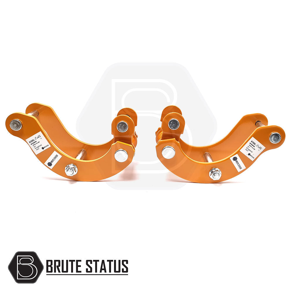 Isuzu D-Max 2021+ 2 Rear Suspension Lift Shackles, orange metal parts engineered for durability, designed to elevate truck height by 2 inches.