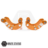 Isuzu D-Max 2021+ 2 Rear Suspension Lift Shackles, orange metal parts engineered for durability, designed to elevate truck height by 2 inches.