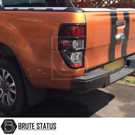 Ford Ranger 2015-2022 T7 T8 Head Light & Tail Light Package Gloss Black, featuring easy-fit ABS plastic covers with adhesive tape, enhancing vehicle style and individuality.