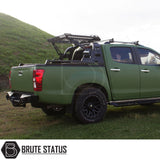 Toyota Hilux 2015+ S10 Combat Roll Bar with Storage Basket, featuring a heavy-duty, matt black steel construction and integrated storage, suitable for Hilux trucks.