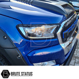 Ford Ranger 2015-2022 T7 T8 Head Light & Tail Light Package Matte Black, close-up of headlights, showcasing sleek design and easy installation features.