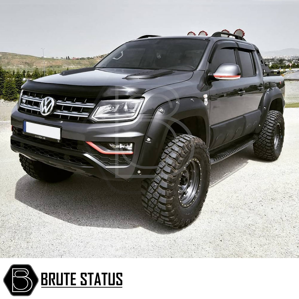 VW Amarok 2017-2022 Heavy Duty S30 Steel Side Steps With LEDs, featuring durable steel construction and matte black finish, compatible with VW Amarok models.