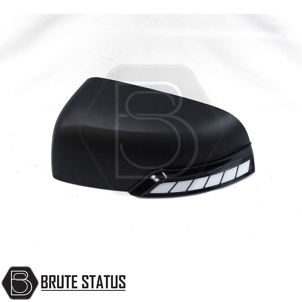 Ford Ranger 2012-2022 LED Wing Mirror Covers with Dynamic Indicators, showcasing sleek design and quality, ideal for enhancing your vehicle's style and functionality.